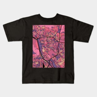 Glendale Map Pattern in Purple & Pink Kids T-Shirt